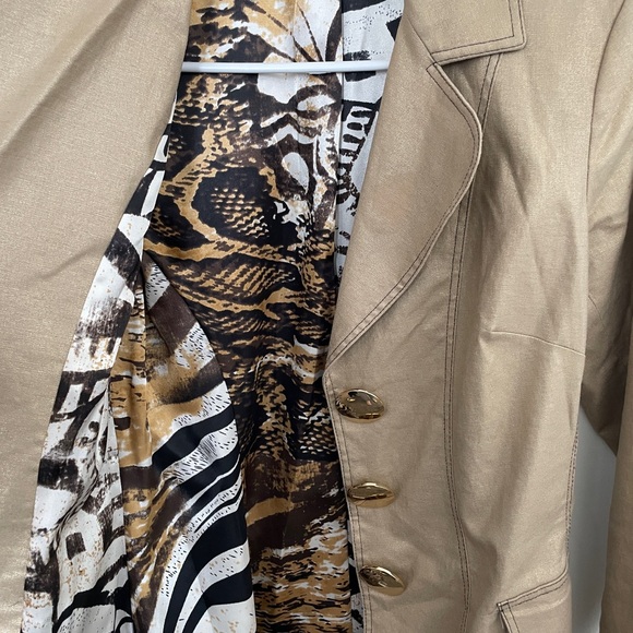 Cache Tan Gold Shimmer trench coat - Picture 4 of 5